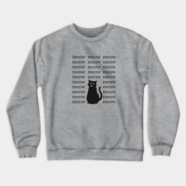 Chatty Cat (Black cat) Crewneck Sweatshirt by andyjhunter